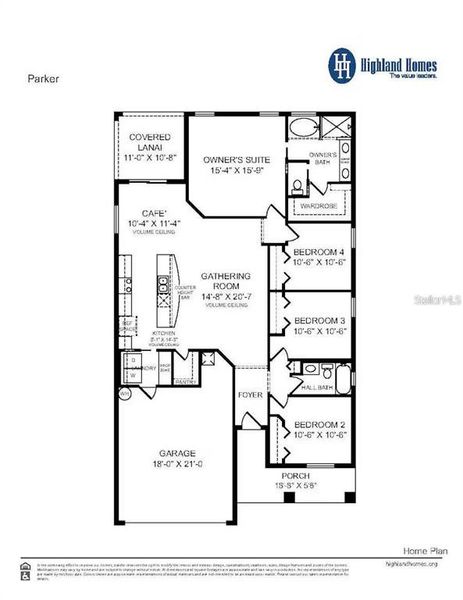 2D floor plan layout of this home in Aviary at Rutland Ranch, Parrish, FL (Image 2).
