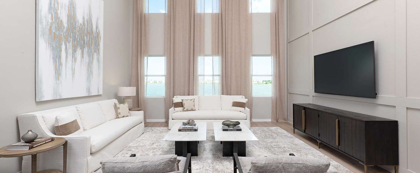 Representative furnished interior of a home built from the Duval by Ashton Woods in Lake Cawood Cove, Windermere (Image 7).