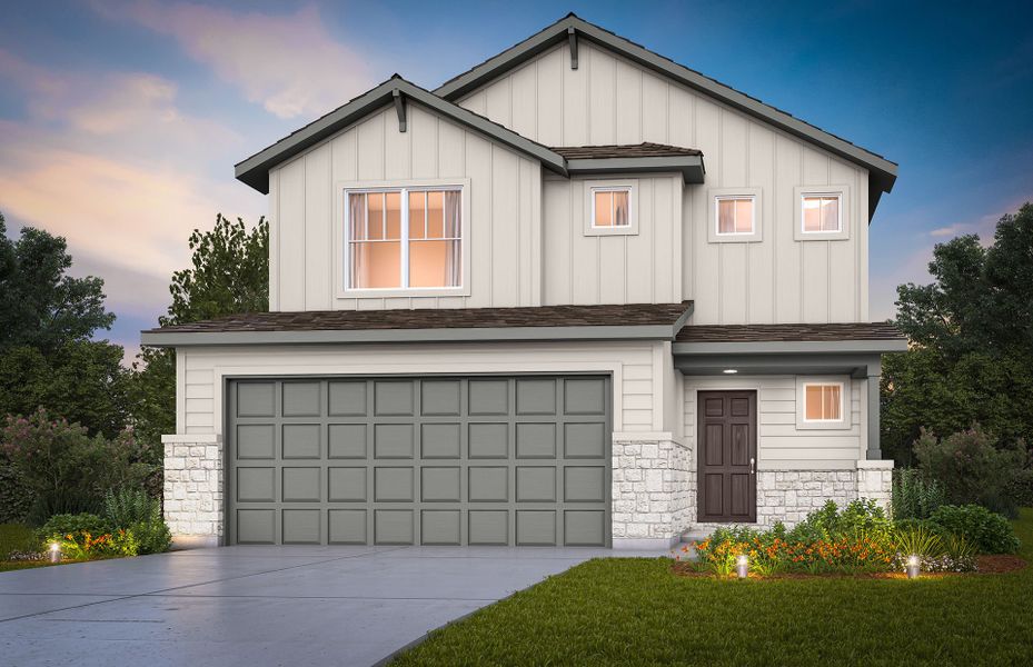 Front exterior of a new home in Davis Ranch, San Antonio, TX, highlighting curb appeal (Image 1). Front exterior of a new home in Davis Ranch, San Antonio, TX, highlighting curb appeal (Image 1).