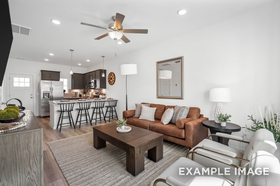 Furnished interior view inside a new home in The Towns at Red River, Gallatin (Image 5).