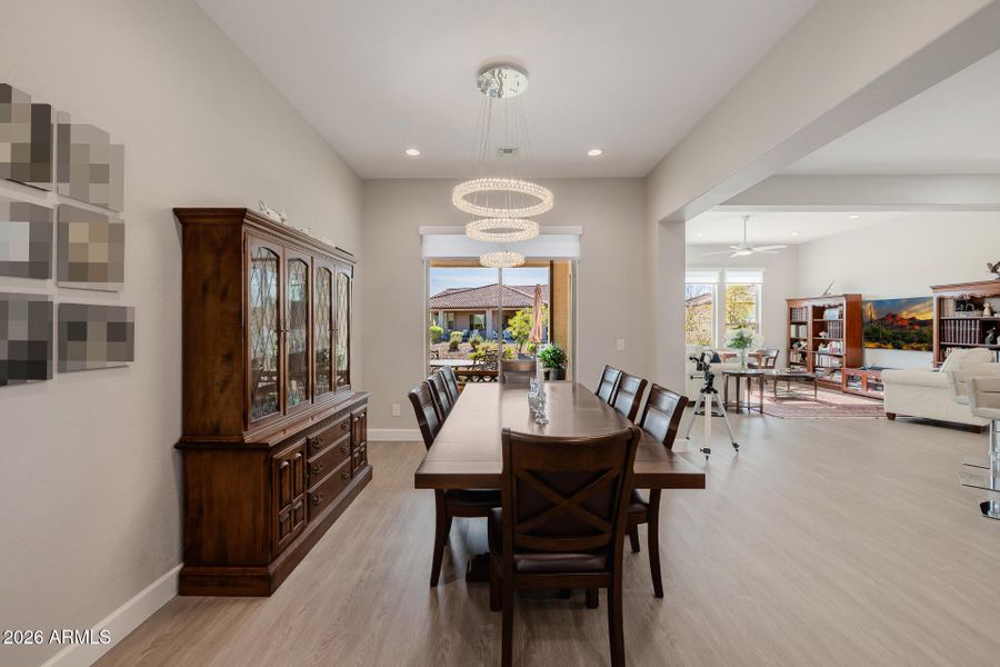 Dining room with easy access to kitchen