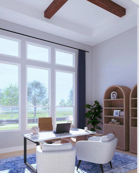 Furnished interior view inside a new home in Lakes of Cane Island - 80', Katy (Image 4).