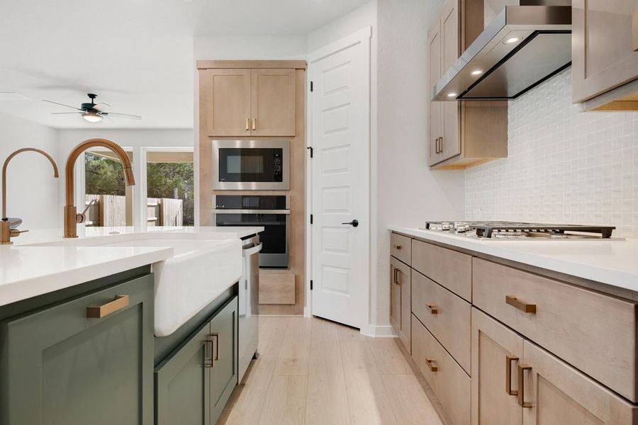 Furnished interior view inside a new home in Terrace Collection at Lariat, Liberty Hill (Image 4). Furnished interior view inside a new home in Terrace Collection at Lariat, Liberty Hill (Image 4).