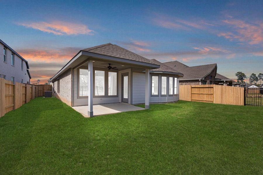 Exterior details and patio area of a home in Grand Central Park, Conroe (Image 4). Exterior details and patio area of a home in Grand Central Park, Conroe (Image 4).