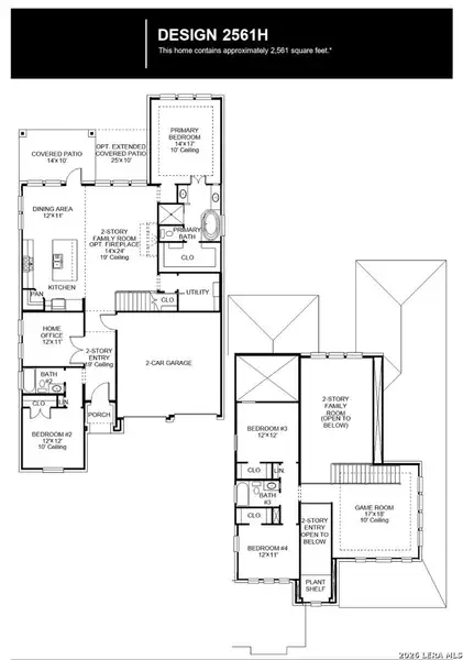2D floor plan layout of this home in Hidden Canyon, San Antonio, TX (Image 2).