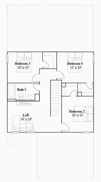 2D floor plan layout of this home in Emberly: Cottage Collection, Beasley, TX (Image 3).