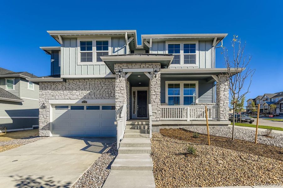 Exterior details and patio area of a home in Newlin Crossing: The Monarch Collection, Parker (Image 4). Exterior details and patio area of a home in Newlin Crossing: The Monarch Collection, Parker (Image 4).