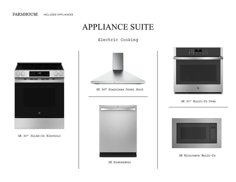 Farmhouse Look Palette 2: Appliance Selection Sheet (*Artist rendering used for illustration purposes only.)