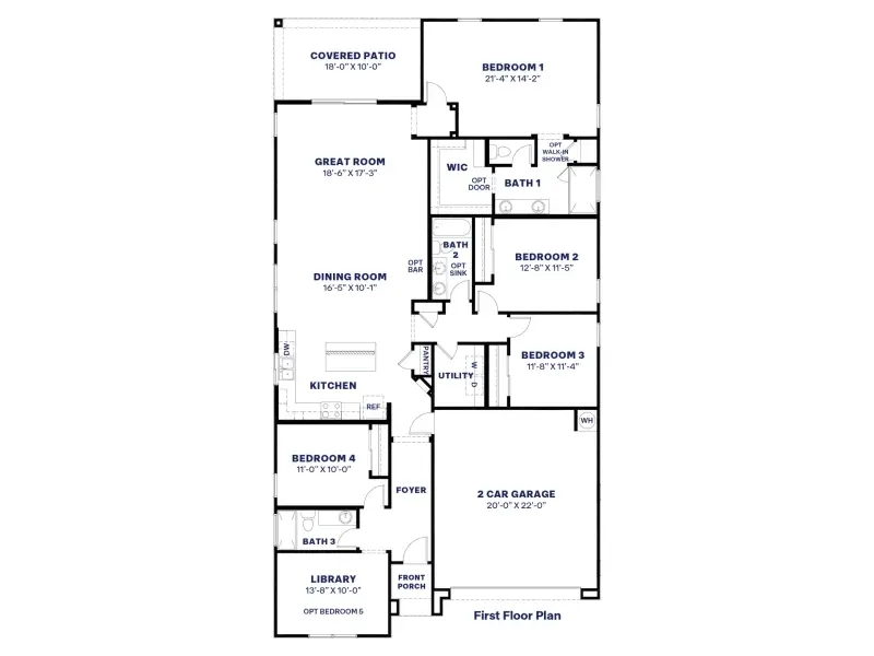2D floor plan layout of this home in Zanjero Pass, Waddell, AZ (Image 4).