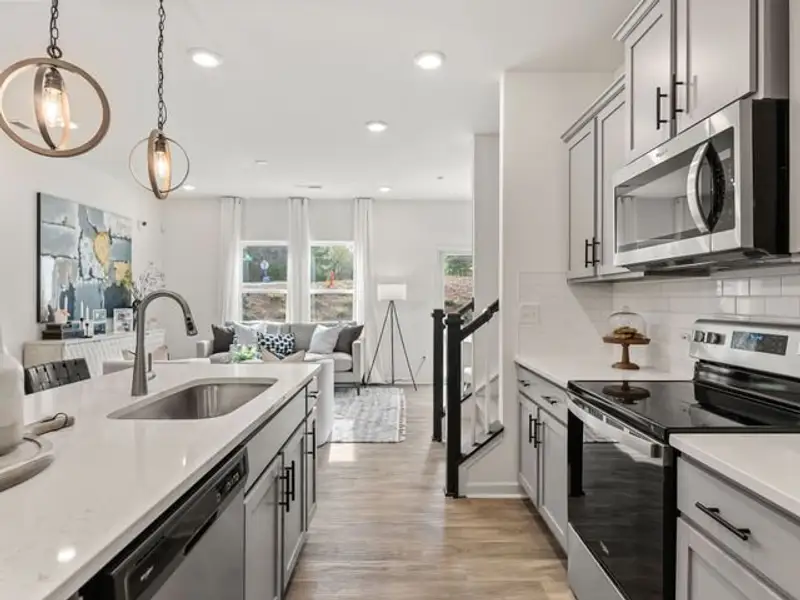 Representative furnished interior of a home built from the Haven TH by True Homes in Village Heights TH, Greensboro (Image 4).