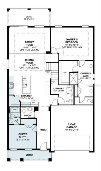 2D floor plan layout of this home in Bay Lake Farms, St. Cloud, FL (Image 3).