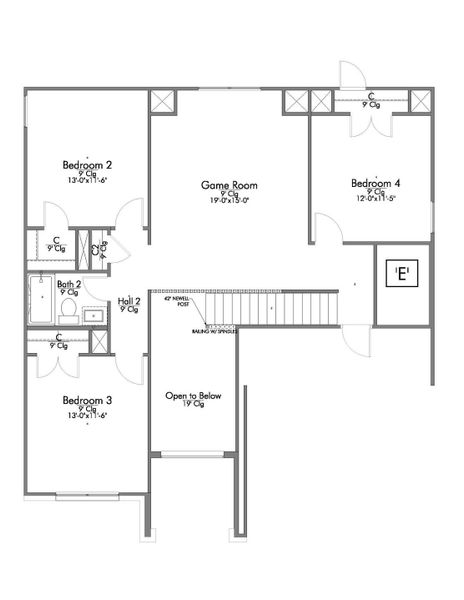 2D floor plan layout for the The 2588 by Stylecraft Builders in Arroyo Ranch, Seguin, TX (Image 6).