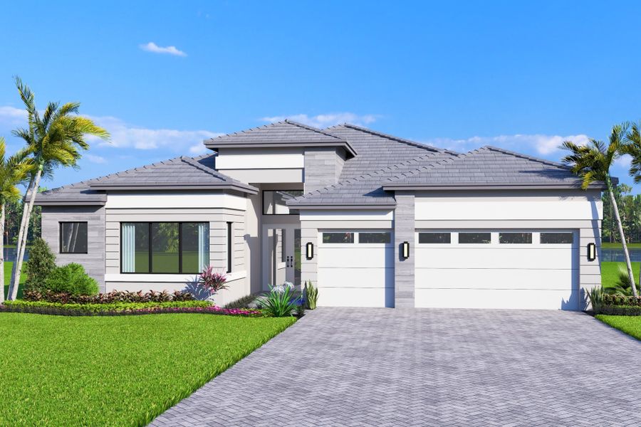 Representative exterior photo of a completed home built from the Lucerne by GL Homes in Valencia Vista at Riverland, Port St. Lucie, FL (Image 2).