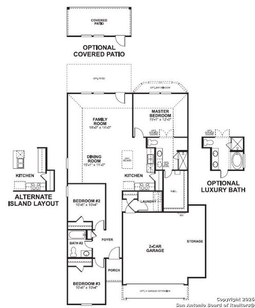 2D floor plan layout of this home in Meadows at Clear Springs, New Braunfels, TX (Image 4).
