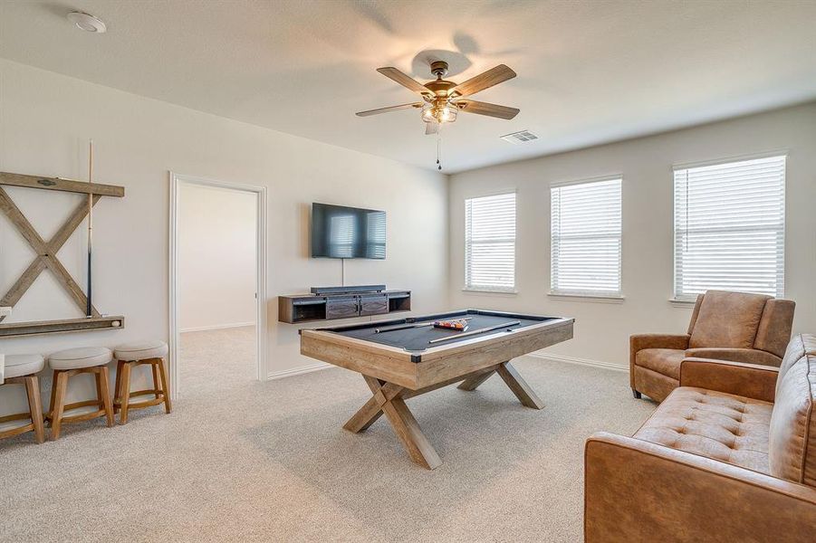 Spacious game room upstairs