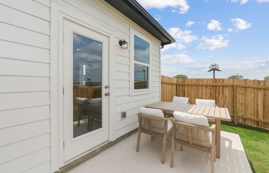 Representative exterior details of a home built from the Hewitt by Centex in Vantage, San Marcos (Image 4).