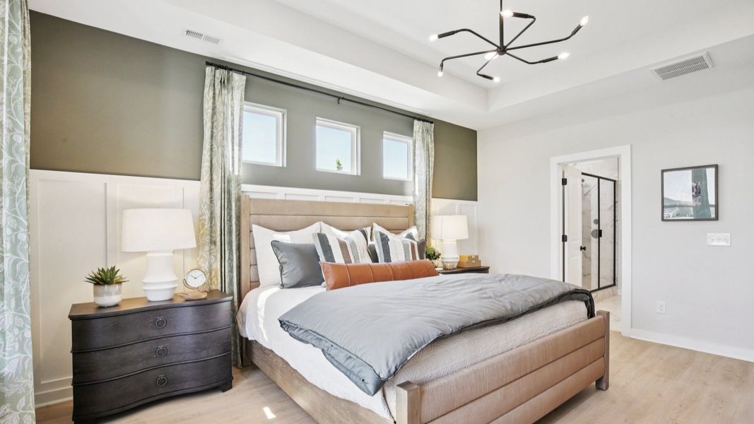 Representative furnished interior of a home built from the Lassiter by DRB Homes in Cottages of Bearwood, Mount Pleasant (Image 27).