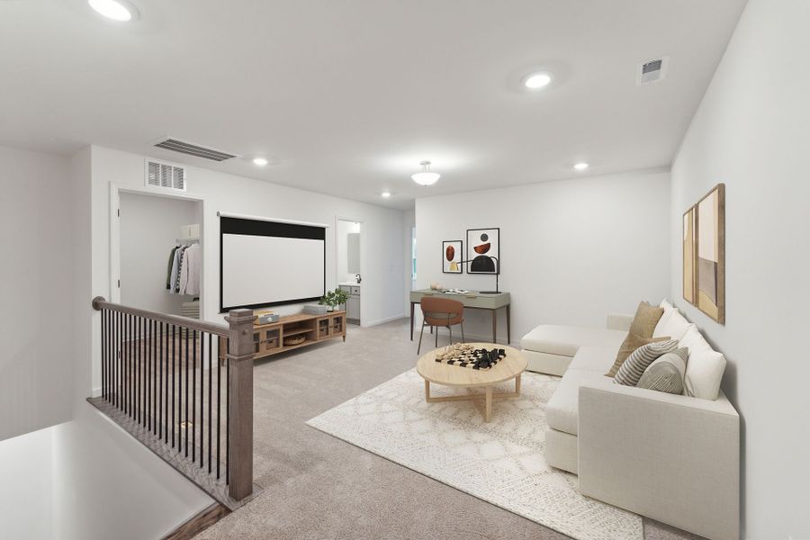 Representative furnished interior of a home built from the Advent TH by True Homes in Westbrook Falls Townhomes, Greensboro (Image 7).