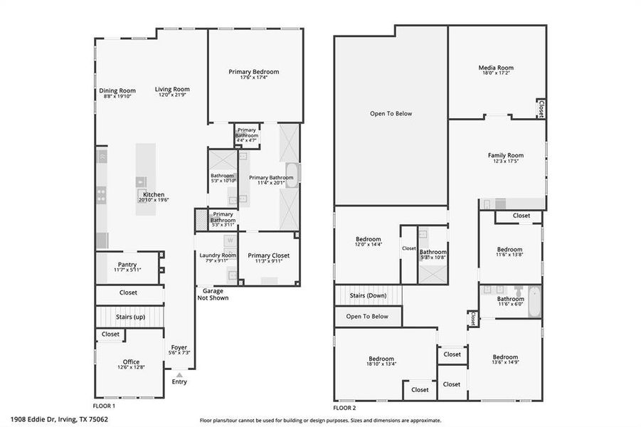 2D floor plan layout of this home in , Irving, TX (Image 2). 2D floor plan layout of this home in , Irving, TX (Image 2).