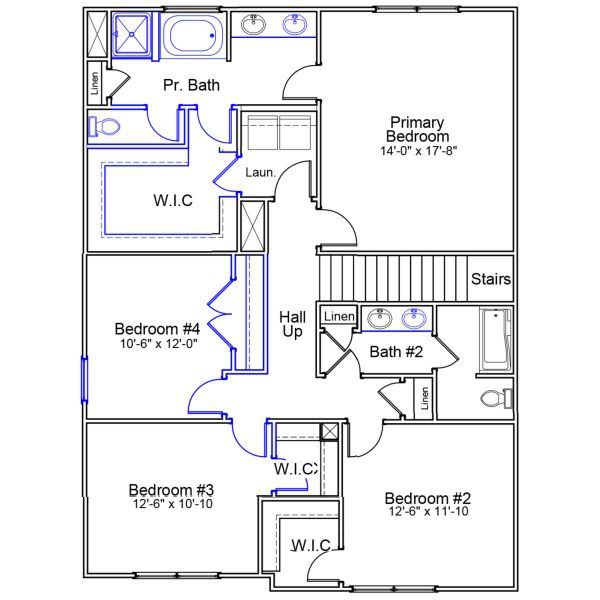 2D floor plan layout of this home in Bluefield, Lexington, SC (Image 3).