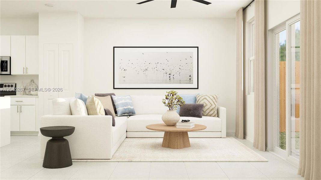 Furnished interior view inside a new home in Le Jardine, Florida City (Image 12).