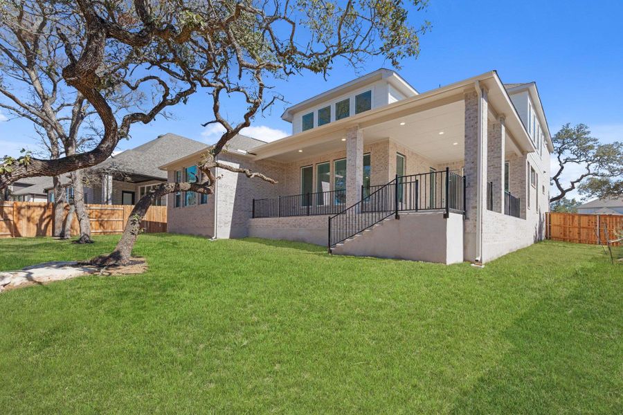 Rear of Home and Private Backyard