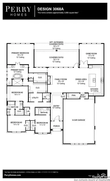 2D floor plan layout of this home in George's Ranch Acre, Boerne, TX (Image 3).