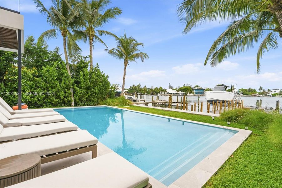Exterior details and patio area of a home in , Miami Beach (Image 25). Exterior details and patio area of a home in , Miami Beach (Image 25).