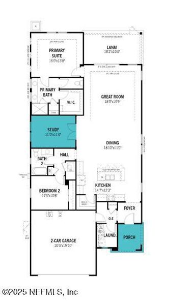 2D floor plan layout of this home in RiverTown - WaterSong, St. Johns, FL (Image 2). 2D floor plan layout of this home in RiverTown - WaterSong, St. Johns, FL (Image 2).