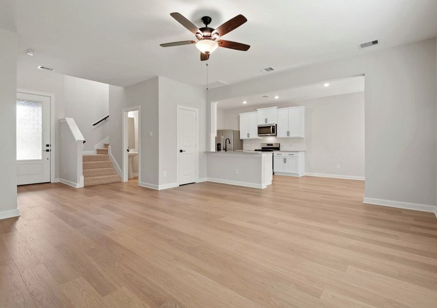 Family room with luxury flooring