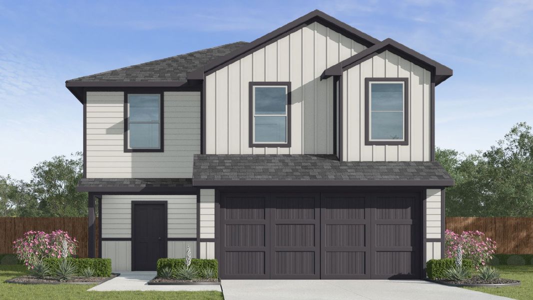 Representative exterior photo of a completed home built from the Franklin by D.R. Horton in Presswoods, Splendora, TX (Image 2). Representative exterior photo of a completed home built from the Franklin by D.R. Horton in Presswoods, Splendora, TX (Image 2).