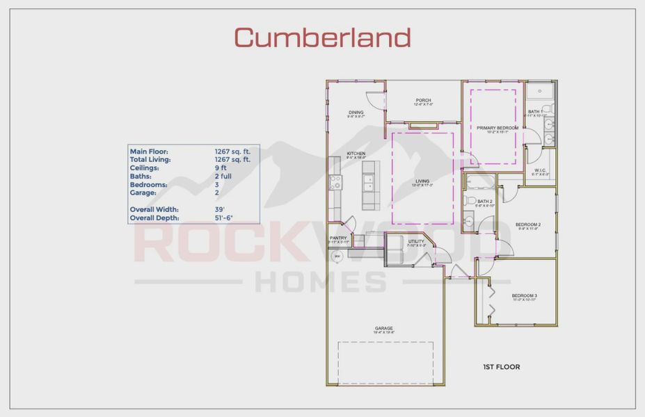 2D floor plan layout of this home in Cherry Fields, Clarksville, TN (Image 2). 2D floor plan layout of this home in Cherry Fields, Clarksville, TN (Image 2).