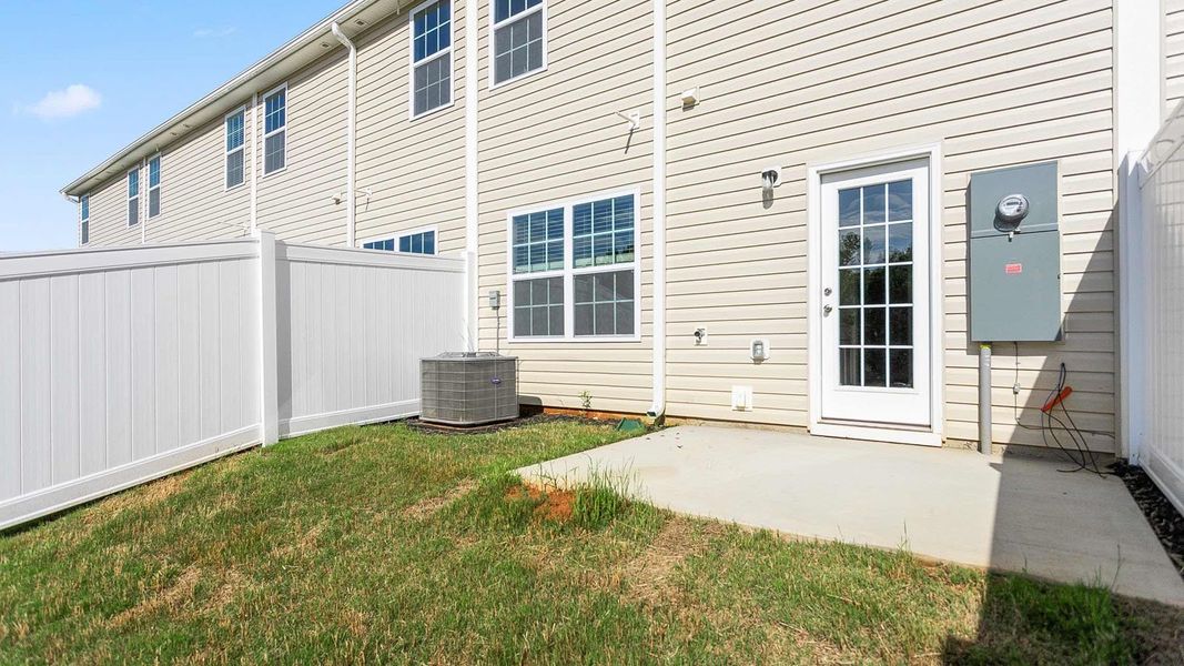 Exterior details and patio area of a home in Henley Ridge, Graham (Image 3). Exterior details and patio area of a home in Henley Ridge, Graham (Image 3).