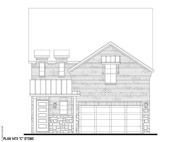 Plan 1475 Elevation C w/ Stone