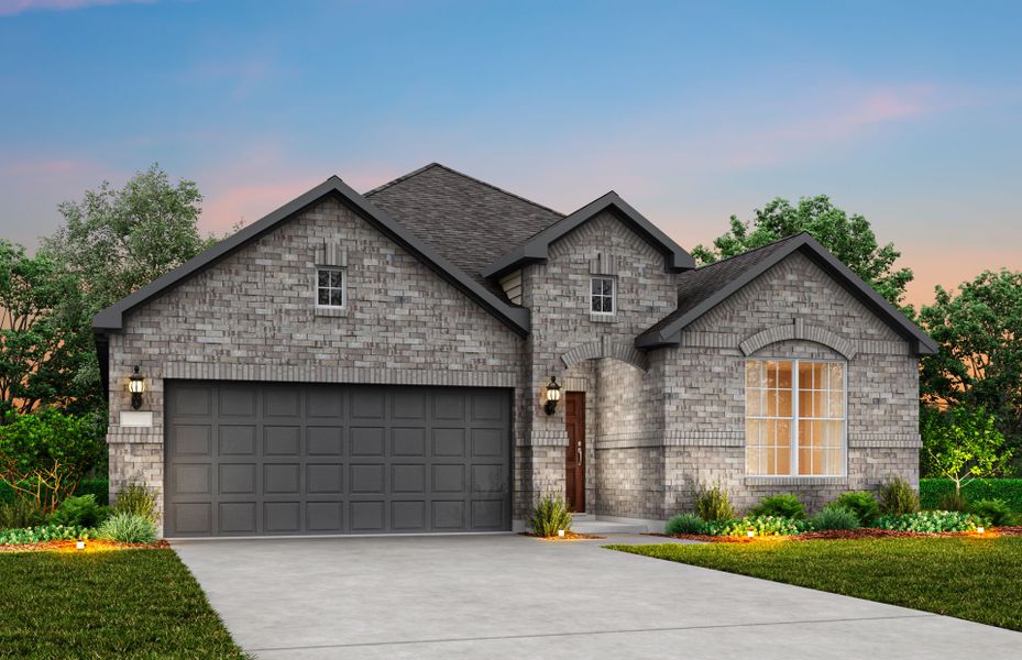 The Parker, a one-story home with 2-car garage, shown with Home Exterior 33 The Parker, a one-story home with 2-car garage, shown with Home Exterior 33