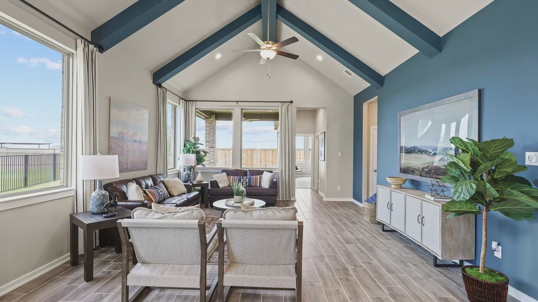 Representative furnished interior of a home built from the Oxford by Chesmar Homes in Bridgeland 45's, Cypress (Image 17).