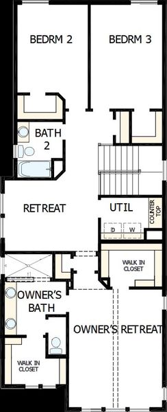2D floor plan layout of this home in Two Step Farm - Cottages Row Collection, Montgomery, TX (Image 6). 2D floor plan layout of this home in Two Step Farm - Cottages Row Collection, Montgomery, TX (Image 6).