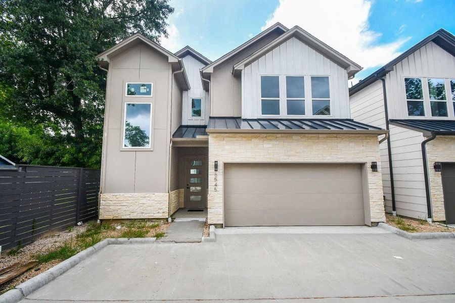 Front exterior of a new home in , Houston, TX, highlighting curb appeal (Image 1). Front exterior of a new home in , Houston, TX, highlighting curb appeal (Image 1).