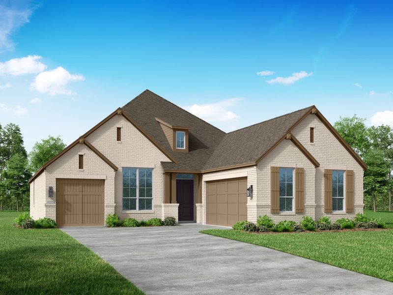 Representative exterior photo of a completed home built from the 231 by Highland Homes in Quail Hollow, Rockwall, TX (Image 18).