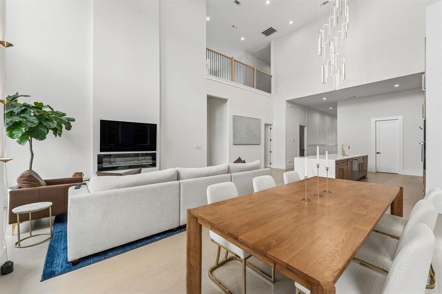 Dining area flows seamlessly into the living room and kitchen Dining area flows seamlessly into the living room and kitchen