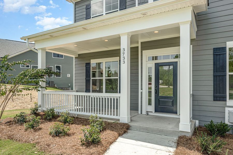 Representative exterior details of a home built from the Harvard by Greybrook Homes in Harbor Watch, Statesville (Image 30).