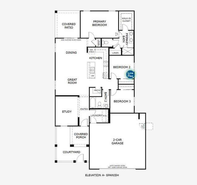 2D floor plan layout for the Firelight by Landsea Homes in Elara at Moonlight, Maricopa, AZ (Image 3).
