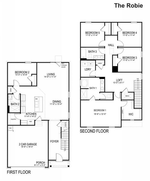 2D floor plan layout of this home in Oakleigh Glen, Dallas, GA (Image 3).
