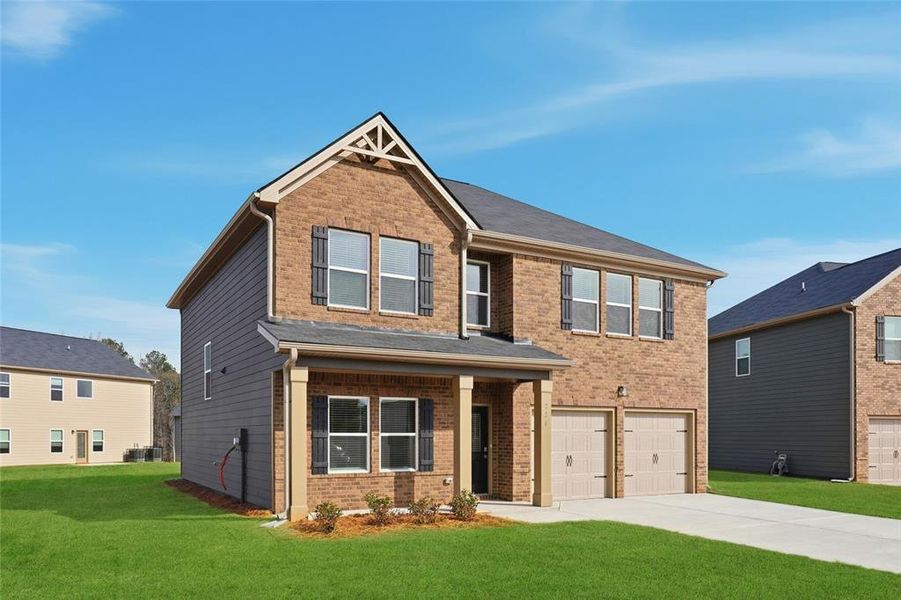 Front exterior of a new home in Fern Dale, Fairburn, GA, highlighting curb appeal (Image 19).