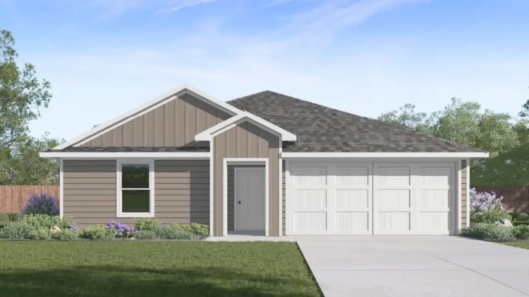 Representative exterior photo of a completed home built from the Baird by D.R. Horton in Fisher's Cove, Aransas Pass, TX (Image 1). Representative exterior photo of a completed home built from the Baird by D.R. Horton in Fisher's Cove, Aransas Pass, TX (Image 1).
