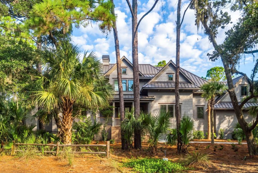 Front exterior of a new home in , Kiawah Island, SC, highlighting curb appeal (Image 34).