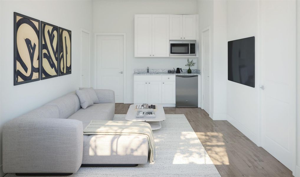 Extra Suite Plus living room with kitchenette (*Artist rendering used for illustration purposes only.)