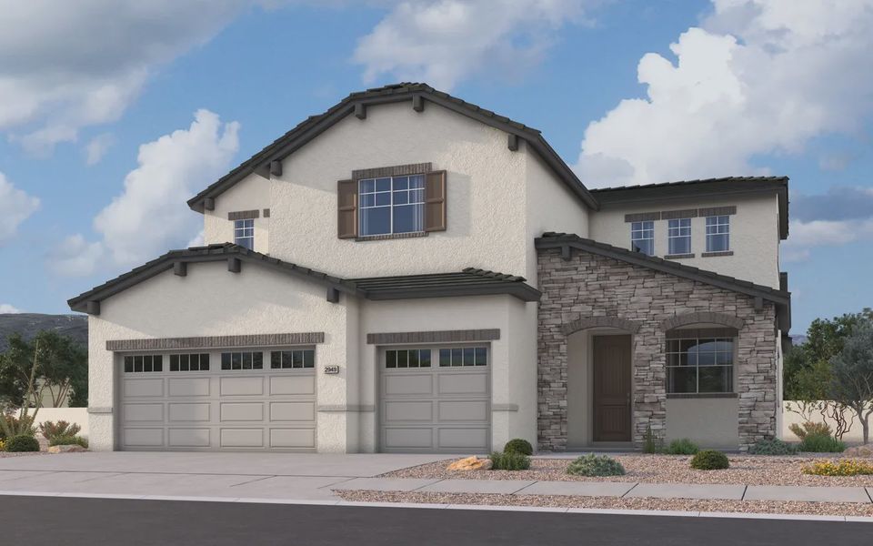 Representative exterior photo of a completed home built from the Diamond by Elliott Homes in Forté at Granite Vista, Waddell, AZ (Image 22).