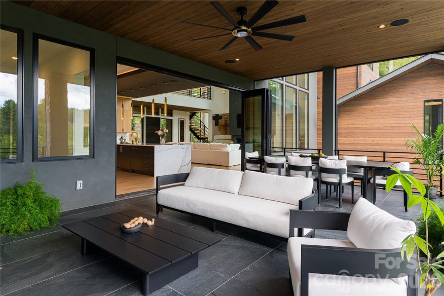 Exterior details and patio area of a home in , Arden (Image 20).