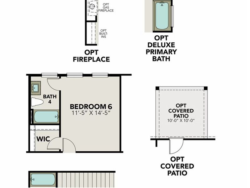2D floor plan layout of this home in The Reserve at Potranco Oaks, Castroville, TX (Image 4).